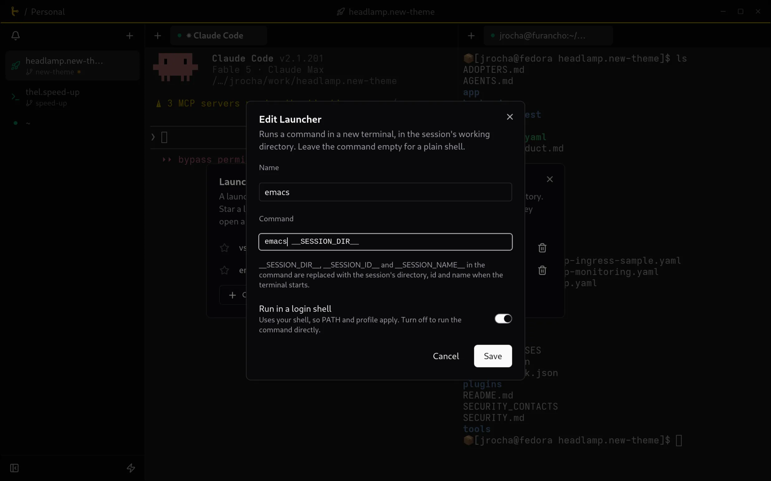 Thel's launcher editor