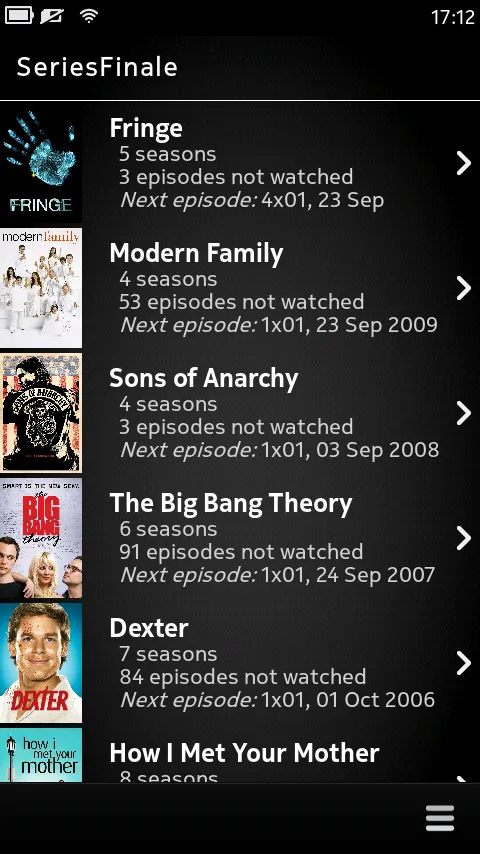 SeriesFinale app